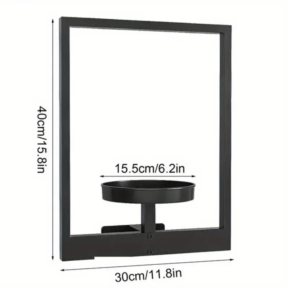 Black Metal Frame with Round Shelf